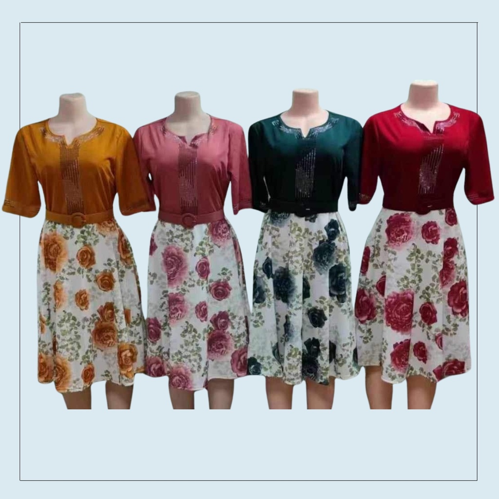Floral Long dress (Half Sleeve)